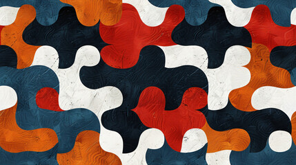 Poster - Dynamic and modern composition of seamless abstract pattern with rounded shapes