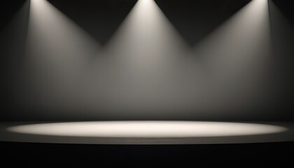 Canvas Print - Blank empty concert stage with spotlights and spotrays stage