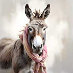 Canvas Print - gray donkey