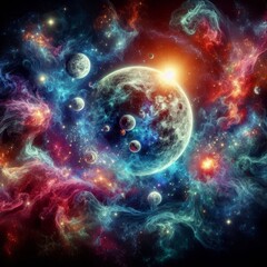 discover the mesmerizing beauty of deep space with this stunning image featuring the moon and solar 