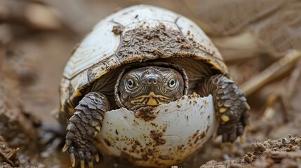 Wall Mural - turtle on the grass