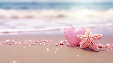 Canvas Print - pink beach 