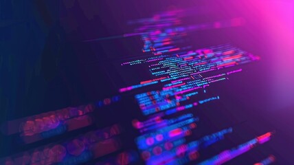 Close up of programming code on a computer screen with blurred background. Engineering prompt written by smart programmer at laptop screen.Technology and coding concept for wallpaper and print. AIG53F