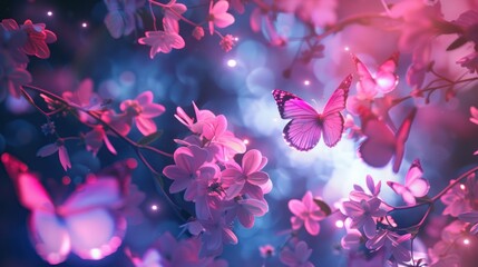 Poster - Magical Blooming Butterfly Dream