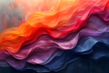 Wall Mural - Abstract art Transparent Layers shapes and gradients