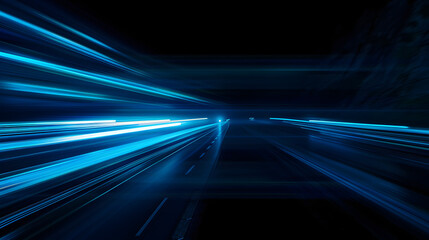 Wall Mural - acceleration speed motion on night road. light and stripes moving fast over dark background. abstrac