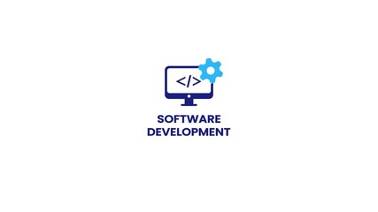 Software development icon, conceptual software development, software development project.
