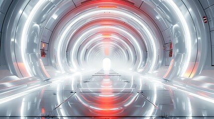 Aufkleber - Inside the futuristic ruby space, minimalist, Silver-grey translucent color scheme with a touch of red accent. Generative AI.