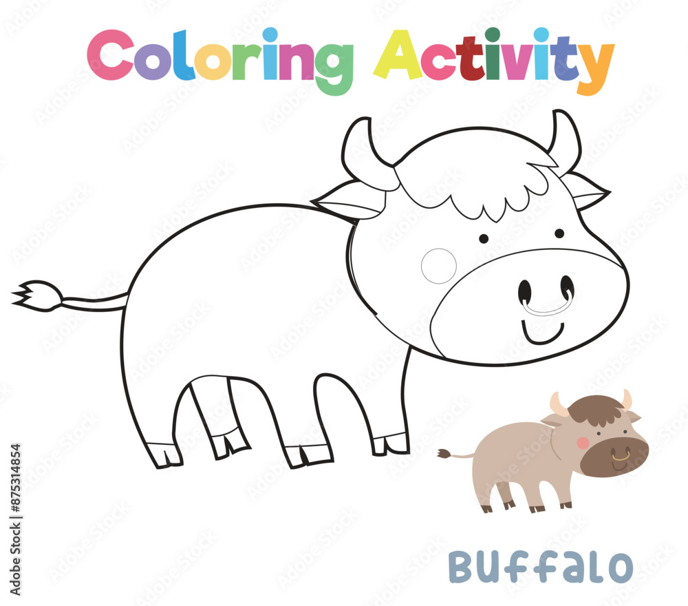 Coloring worksheet page. Coloring animal activity page. Educational ...