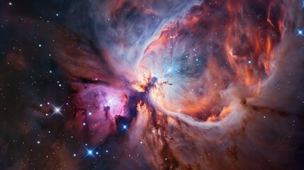 Wall Mural - abstract colorful spiral swirls universe nebula clouds in space, with starry night cosmos galactic s