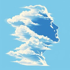 Sticker - Man Made of Clouds.