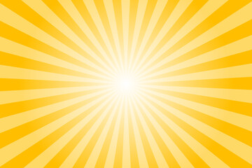 Wall Mural - Sunburst background with yellow rays. -sunburst Pattern Background. Summer Banner. Vector Illustration