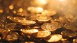 © watz - gold coins scattered on a luxurious background