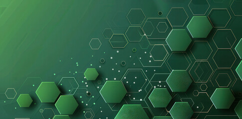 Abstract green background with hexagonal vector illustration design.