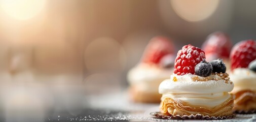 A close up of a dessert with a raspberry on top