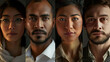 © LomaPari2021 - different culturally diverse people, serious, peacful, office. soft light, realistic.generative ai