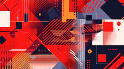 Abstract geometric red background in a flat graphic style . Modern red background. red banner