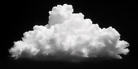 Single, puffy white cloud set against a dark background.