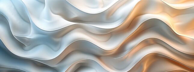 Wall Mural - Abstract background with wavy pattern in light beige tones, white and gray colors. Wall decoration or wallpaper design