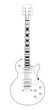© Andrey - Vector Electric Guitar, isolated on white background. Vector black and white illustration. Classic electric guitar.