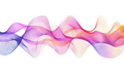Abstract background design with colorful waves and lines on white, vector illustration of a sound wave or audio spectrum design
