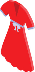 Poster - Red dress with white belt flowing in the wind, isometric icon