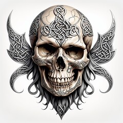 Wall Mural - Celtic Skull Ornament