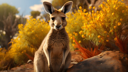 Sticker - Kangaroo in nature realistic