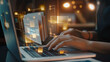 © Natali - Document management system (DMS) technology, businessman use laptop with database folder online to store files document data digital. file storage process with security
