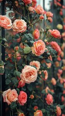 Wall Mural - Close-up of colorful flowers seen through glass with water droplets, creating a watercolor painting effect.
Concept: postcard design, interior posters, backgrounds for digital design, holiday campaig