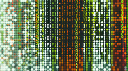 Binary code, background from ones and zeros, transparent background
