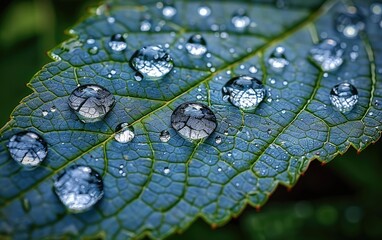 water drops on leaf