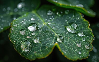 water drops on leaf