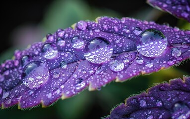 Wall Mural - water drops on leaf