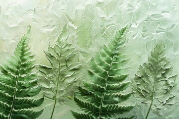 Poster - Fern Leaves Against Textured Glass