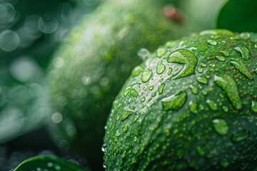 Wall Mural - Dew-kissed Green Fruit