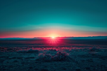 Sticker - Desert Sunrise Landscape