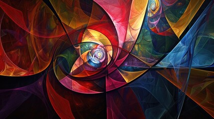 Wall Mural - a vibrant display of colorful swirls and intricate geometric designs, creating a dynamic and visuall