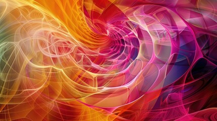 Wall Mural - a vibrant display of swirling colors and intricate geometric designs, creating a dynamic and visuall