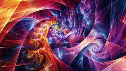 Wall Mural - a vibrant display of swirling colors and intricate geometric designs, creating a dynamic and visuall