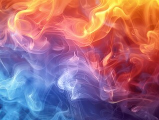 Sticker - Abstract image of swirling smoke in various hues and patterns.