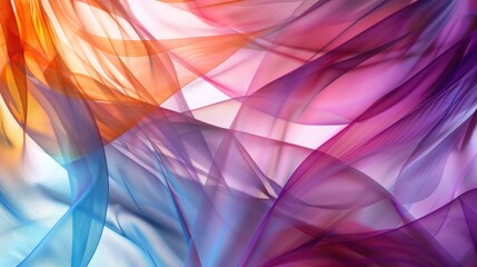 Wall Mural - abstract composition with overlapping layers of translucent colors, creating a mesmerizing play of l