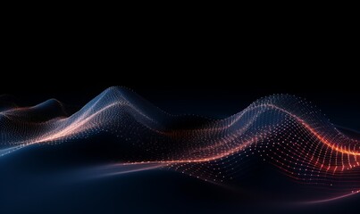 abstract digital wave of particles. futuristic point wave. technology background vector. vector illu