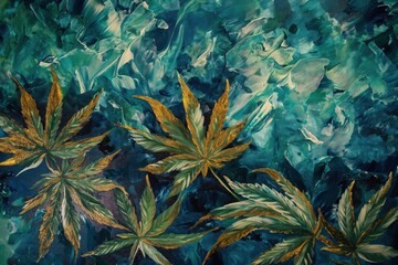 Poster - marijuana leaves