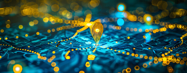 GPS, tracking, location markers, digital location information, and mapping technology concept design