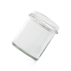 Wall Mural - One empty glass jar isolated on white