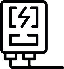 Poster - Black outline icon representing an electric meter, measuring electricity consumption