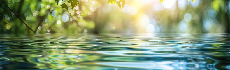 Natural background with plants and water blurred