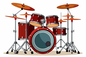 Wall Mural - drum set-kit musical instruments stock vector