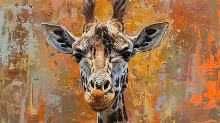 Giraffe portrait in vertical orientation